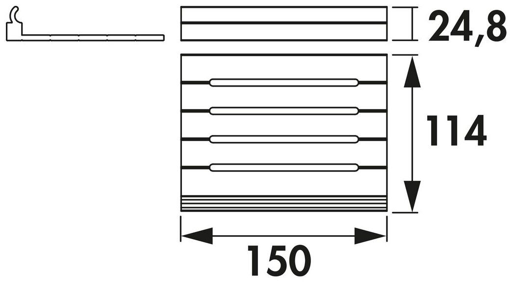 Naber Lucento Ablage klein, Relingsystem, schwarz