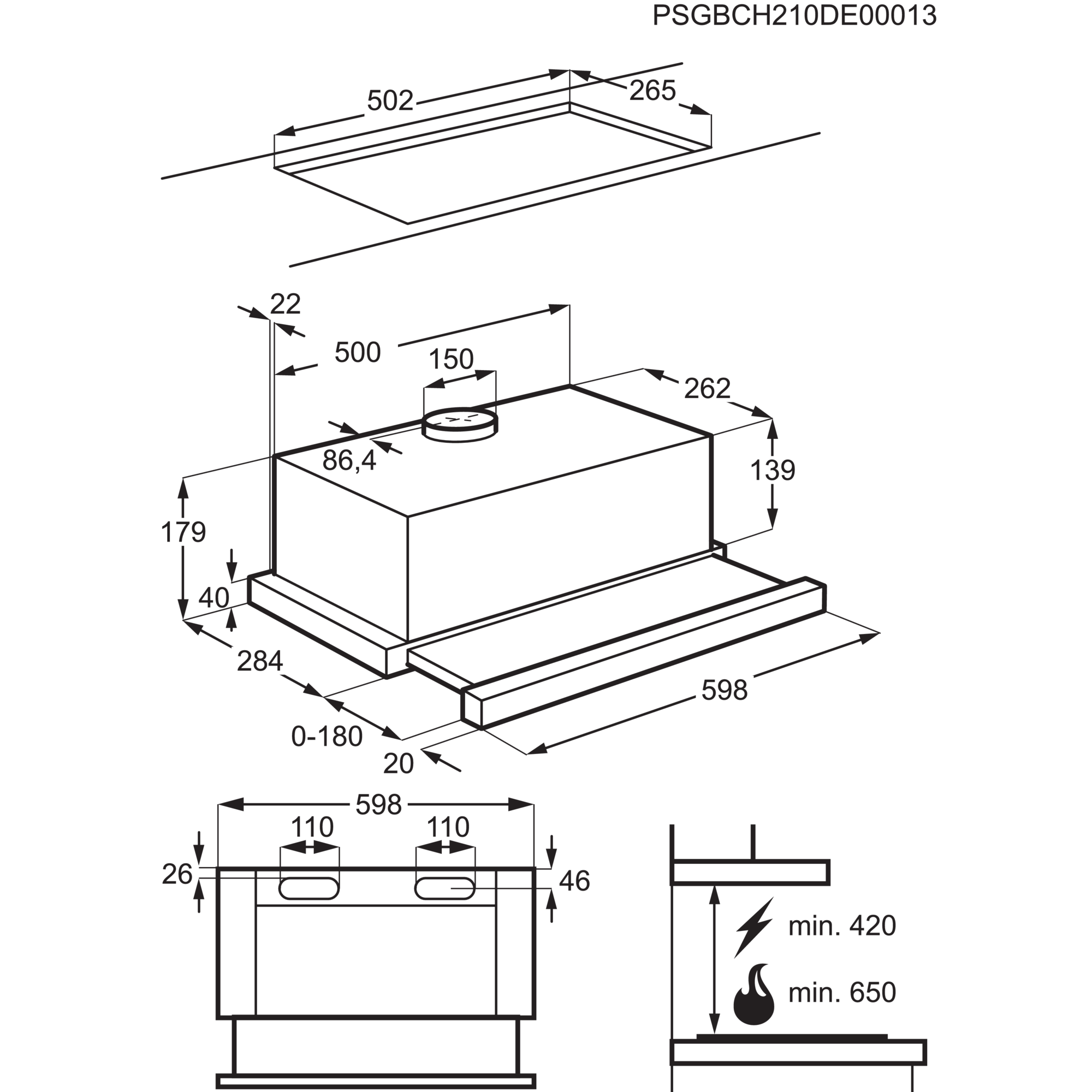 AEG DPB3622S Dunstabzugshaube