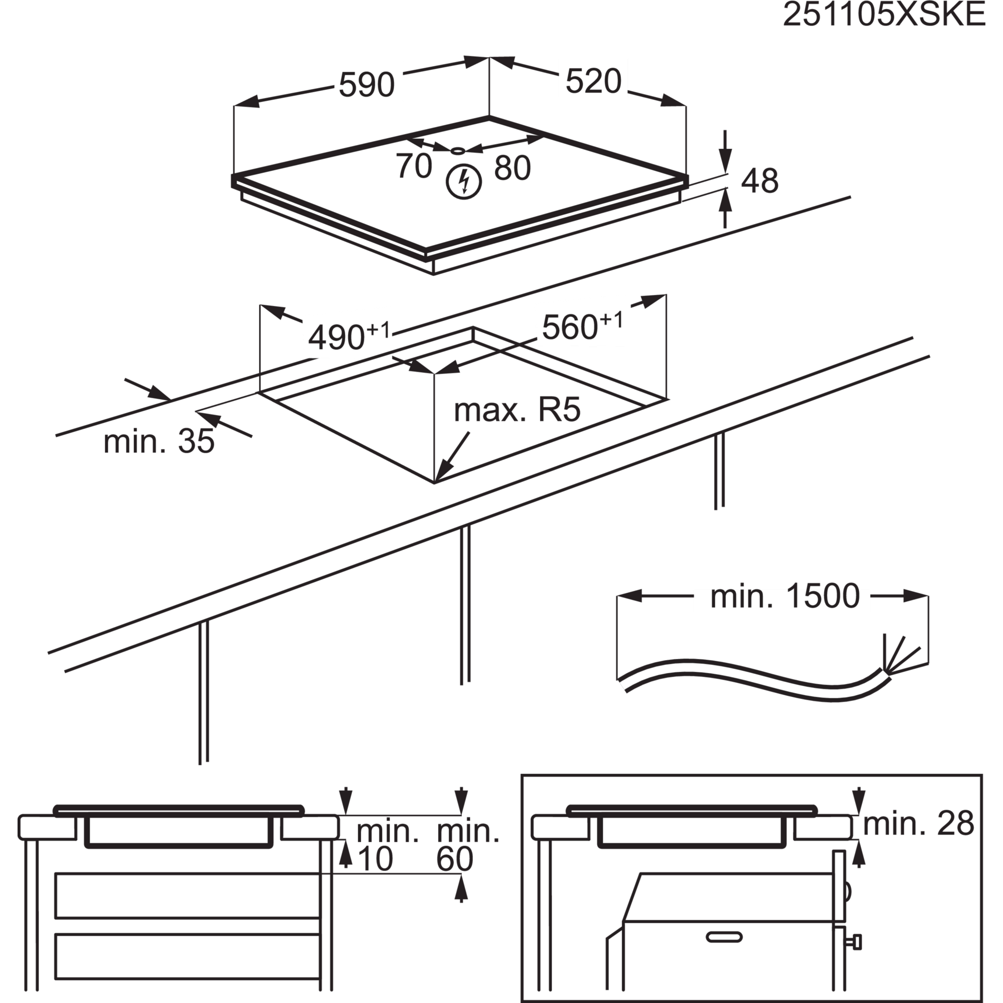 Electrolux CIB60424CK Kochfeld