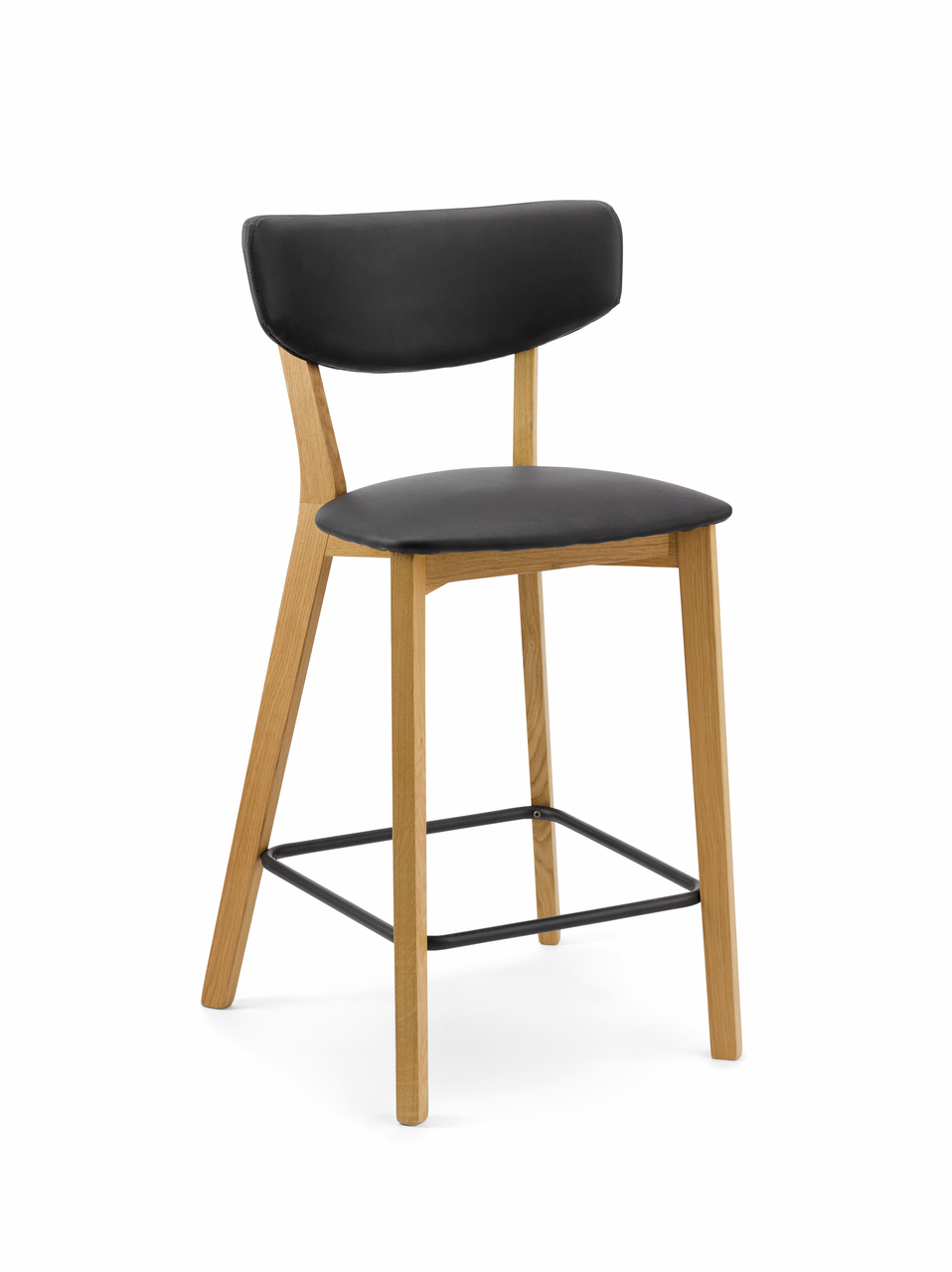 Naber Lea 2KT, Hocker, Gestell Eiche, Bezug schwarz (014)