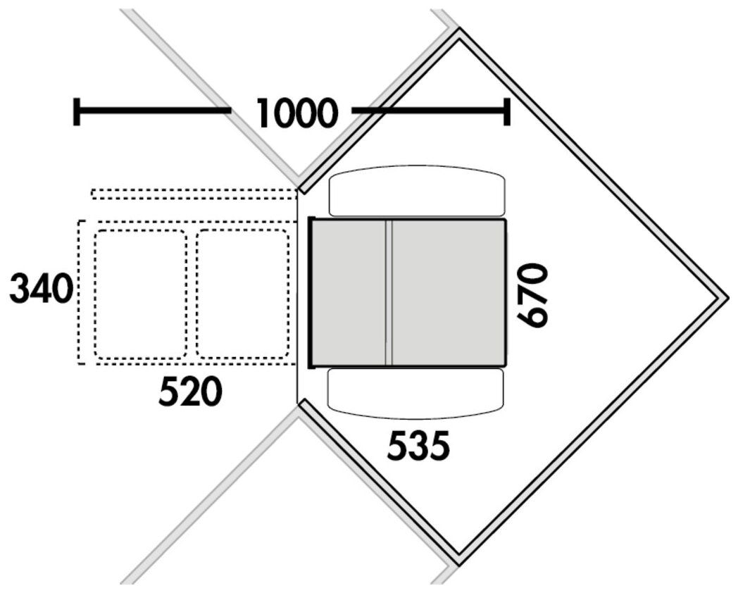 WESCO® Traditionline Double-Master® Corner 360 S/400-2, alugrau, für Diagonaleckschränke
