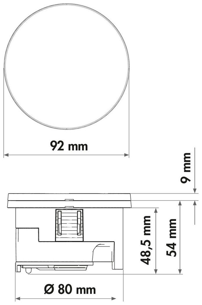 Naber Evoline® Circle80 Hide, Steckdosenelement, mit belgischer/französischer Steckdose