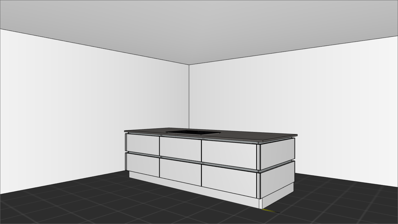 Naber Manubrio LED Set 2, Griffleistenbeleuchtung, schwarz matt, für Inselgröße bis max. 250 x 135 cm, LIC/MEC LED-System kompatibel, 12 V