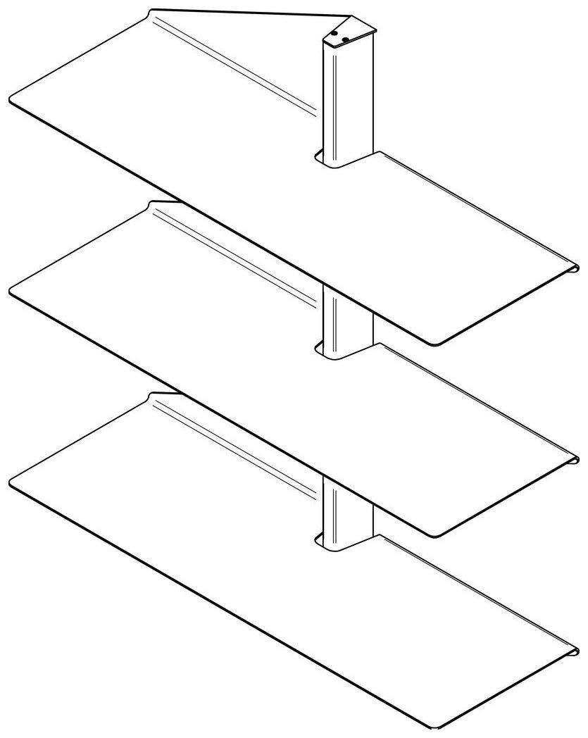 Naber transFORM Regalsystem Sail, Regalsystem, 900 x 600 x 200 mm (H x B x T), 3 Böden