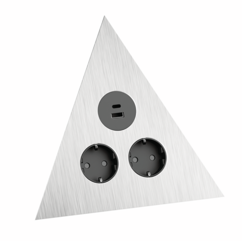Naber Mira Dreieck Glas USB A/C, Steckdosenelement