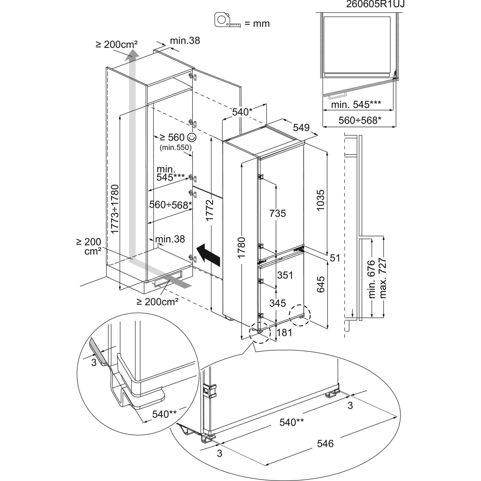 Electrolux LND5FE18S1 Kühl- / Gefrierkombination