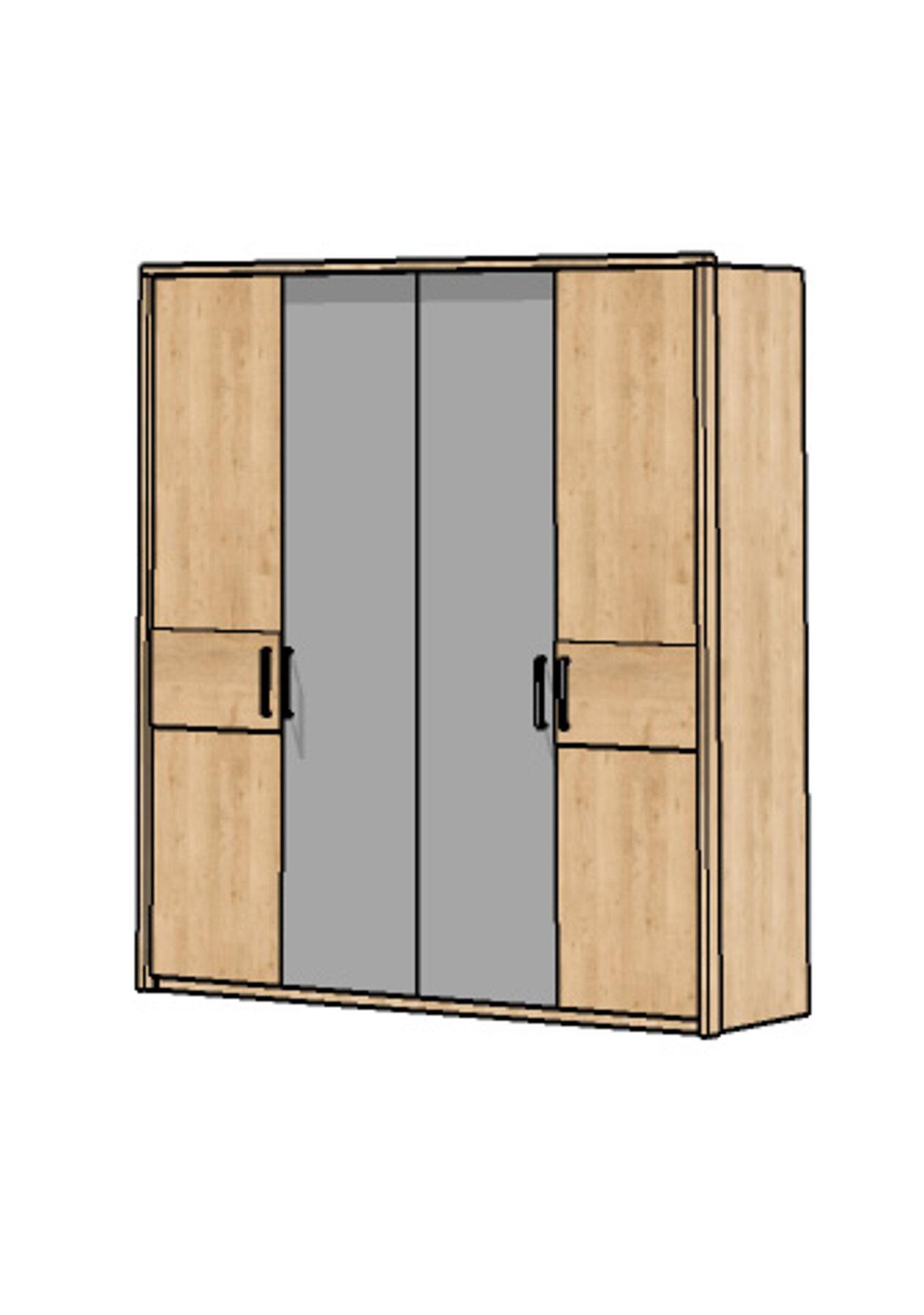 Kleiderschrank Florenz, 4-trg. mit Akzent