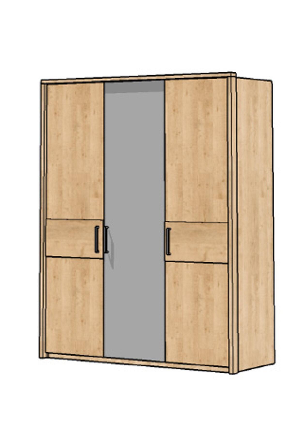 Kleiderschrank Florenz, 3-trg. mit Akzent