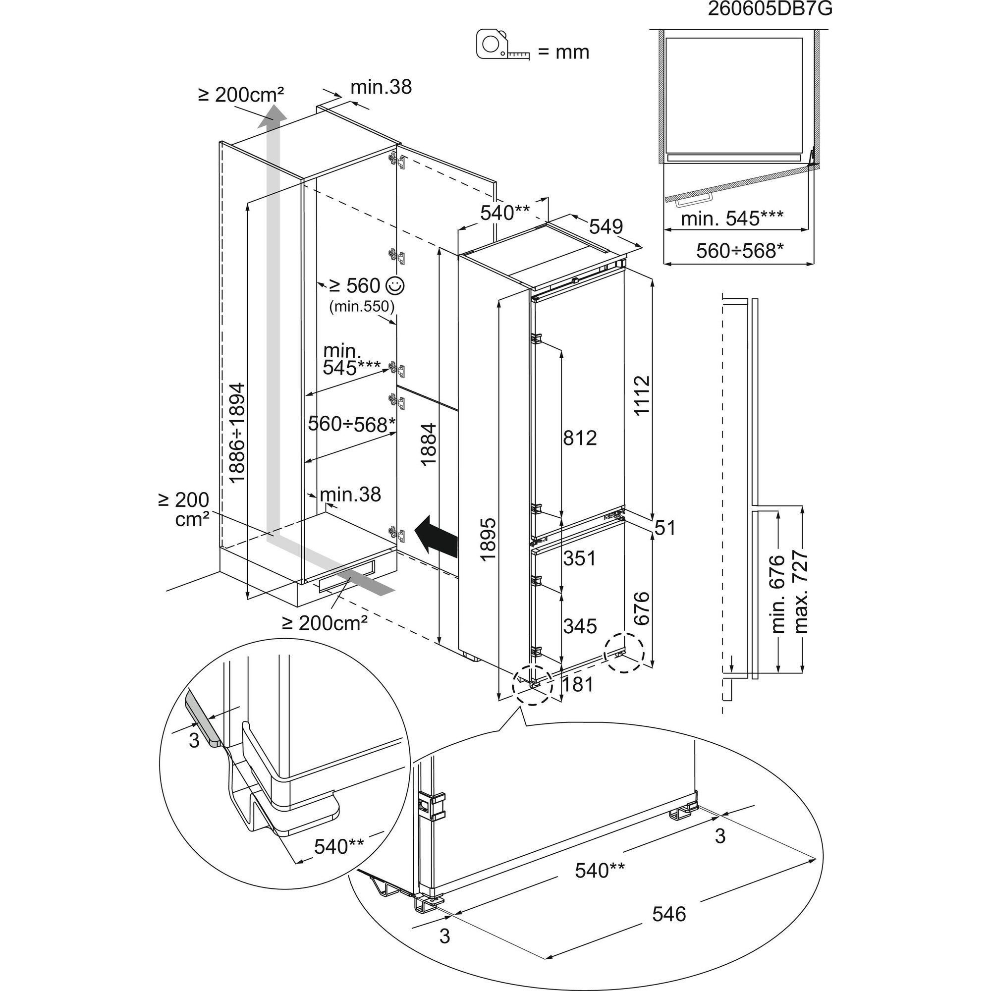 Electrolux ENT6ME19S Kühl- / Gefrierkombination