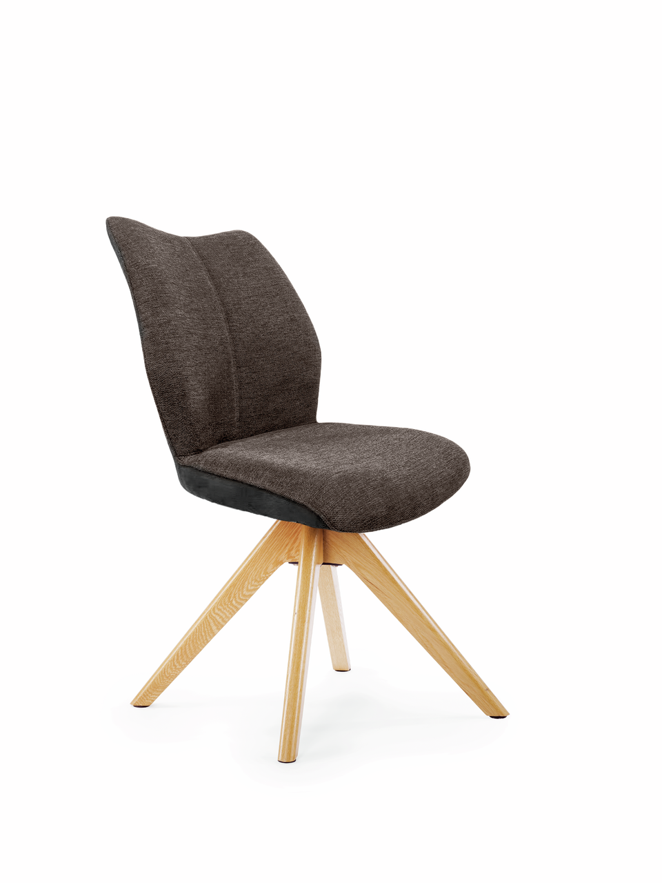 Naber Stella 1S, Stuhl, Gestell Eiche, drehbar, Bezug braun