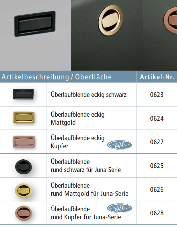 KeraDomo Überlauf eckig Schwarz